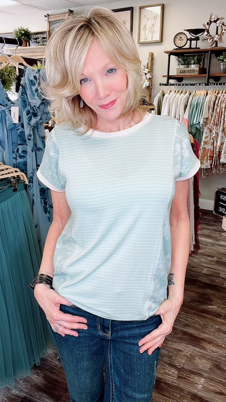 Maddie Mixed Media Top | The Rustic Blossom Boutique